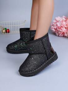 Ein Paar Modeschuhe mit Pailletten und rutschfestem, atmungsaktivem Sohlenentwurf, geeignet für Herbst und Winter (Sohlenmuster ist zufällig)