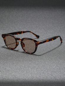 1 Pair Men's Retro Rivet Round Fashion Glasses, Versatile For Street Style, Outdoor, Riding, Beach, Party Back To School Fashionable Preppy School Look - Multicolor - View 3