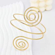 Set de 6 pulseras minimalistas de metal geométrico, diseño exagerado de hoja, adecuado para playa, vacaciones, estilo callejero