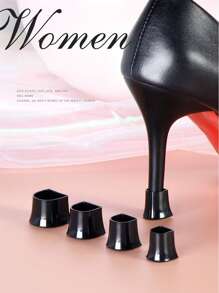 2 paires de protecteurs de talons hauts en silicone - anti-dérapant, réduction du bruit, design fin, noir + transparent