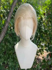 Short Gray & Black Bob Cut Synthetic Lace Front Wig For Women & Men Costume/Cosplay, Lightgray No Glue 13x4 Lace Front Wig - Multicolor - View 15