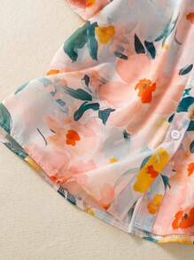 Women's All-Over Floral Print Button-Front Shirt - Short Sleeve Collared Blouse For Date Nights/Parties/Travel, Spring-Summer Wardrobe Essential With Versatile Styling
