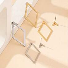 Minimally Geometric Two-Way Style Earrings - A Versatile Gold-Plated Fashion Accessory For Daily Wear, Without Gemstone Inlay