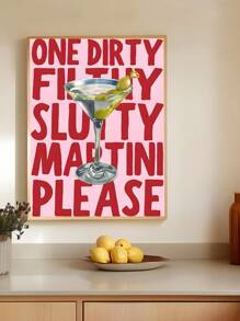 1 Stück Moderner Spicy Marg Muster, Spicy Margarita Muster, Cocktail Muster, Rezept Muster, Bar Wagen Muster, Bar Wagen Dekoration Küche Wandkunst Ästhetische Drucke, Retro Martini Kunst, Design Sinn Zitate Schriftart Kunst Ölgemälde Poster, Bar Raum Dekoration, Schlafzimmer Dekoration, Wohnzimmer Dekoration, Büro Dekoration