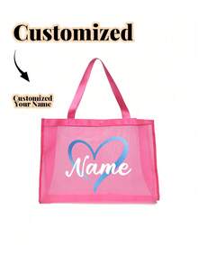 1pc Customized Mesh Tote Bag Your Own Design,Personalized Design (Name,Logo,Text) Foldable Large Capacity Lightweight Stylish Personalized Tote Bag Shoulder Bag Casual Shopping Bag Tote Bags Initial Classic Present Bag Personalized For Wedding Birthday Beach Holiday ,Use Tt Yourself Or Give Gifts To Others For Friends Mom Teachers Large Capacity Bag For Women Letter Portable,All-Purpose,Large Capacity,Versatile,Multifunction,Colorful,Cute,Adorable,Contracted,Funny,Kawaii,Y2K,Minimalist,Commuting,Business Casual,Basics,Custom,Personalized,Unique,Customized,Ideal Gifts For Him,Ideal Gifts For Her,Her,Family,Friends,Girlfriend,For Anniversaries,For Birthdays,For Holiday/ Vacation,For Outdoors/Outings/Travel/Hiking/Stadium/Sports/Climbing,For Business/Commute/Work/Office - Multicolor - View 11