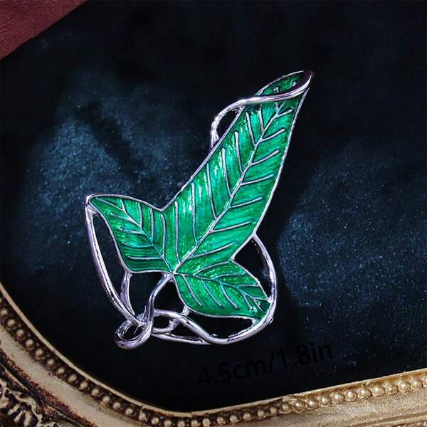 1 modieuze bladvormige hanger ketting en broche 2-in-1 decoratief sieradenaccessoire