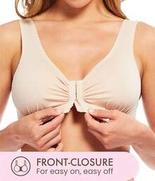 Carole  Full-Freedom Front Closure Bra, Perfect Wireless Cotton Sleep Bras For Women - Yellow - View 3