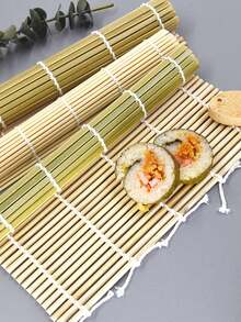 6/1pc Sushi Rolling Mat Bamboo Made, Nori Seaweed For Sushi Rolling, Handwoven Tool Kit, Sushi Wrap And Rice Ball (Large Order Sample Reference Image 8) - Multicolor - View 5