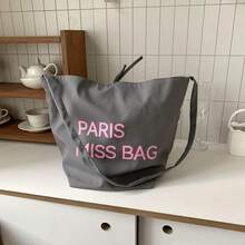 Women Shoulder Bags - 灰色粉字母 - 查看 8