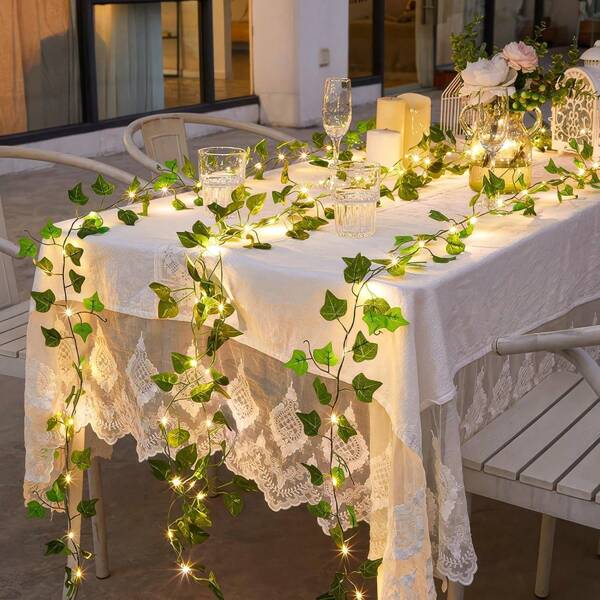 Fake Vines For Room Decor (33ft 100 LED),With CE Certified Fairy Lights, Battery Powered Ivy Garland Leaf Lights, Artificial Plant Ivy For Aesthetic Home Bedroom Wall Wedding Party Office Patio Indoor, Outdoor Garden Decor