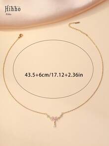 Hihho 1 chiếc vòng cổ hoa, vòng cổ choker thanh lịch và tối giản cho nữ, mặt dây chuyền khảm đá Cubic Zirconia kiểu Pháp hình hoa 5 cánh, thích hợp để đeo hàng ngày, làm quà tặng ngày lễ và hẹn hò, màu hồng - Vàng - Xem 6