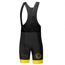 Men's Cycle Jersey Set Bicycle Bib Short Set 3D-Printed Solid Color Smile Pattern Sports Clothing Apparel Reflective Stripe 3 Rear Pockets Gel Pad