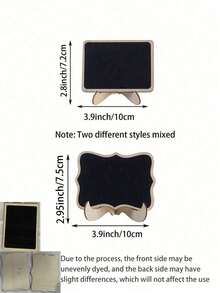 10 件优雅迷你黑板标志，木制迷你黑板标志带画架支架派对自助餐食品标签留言板标志矩形黑板婚礼场地卡生日派对装饰迷你黑板展示面板装饰 - 黑色 - 查看 4