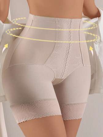 Pantys de control de barriga sin costuras y con encaje de talle alto para moldear la figura postparto en mujeres