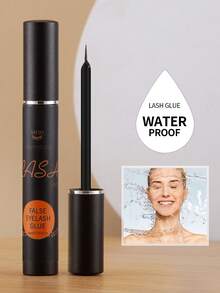 1pc 6ml Super Strong Hold Long Lasting Eyelash Glue, Waterproof & Quick Drying, Gentle & Non-Irritating Black Eyelash Adhesive, Suitable For Strip Lashes, Eyelash Extensions, Eyelash Bonding, Sensitive Eyes, DIY Lashes, Natural Look, With Brush Applicator