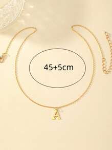 1 pieza Collar con colgante de acero inoxidable con letra al estilo minimalista, adecuado para usar fotos de viaje