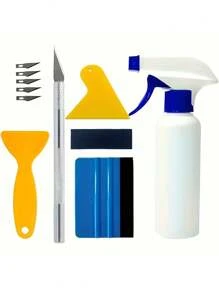 11pcs Window Tint Kit, Wallpaper Smoothing Tool, Car Vinyl Wrap Felt Edge Squeegee Tool For Car Vinyl Wrap, Window Tint, Decal Sticker Installation Tool
