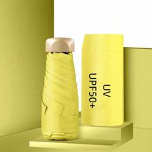 80% Off Mini UV Umbrella Small Pocket Travel Rain Parasol Vinyl Folding Sun Shade Umbrella UPF50+ Portable Capsule Umbrellas