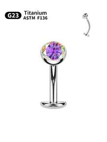 14G ASTM F136 Titanium Belly Button Rings For Women Floating Belly Rings Flat Back Belly Piercing Convex Base 5mm CZ Navel Rings Curved Barbell Internally Threaded Navel Belly Piercing Jewelry - Multicolor - View 17