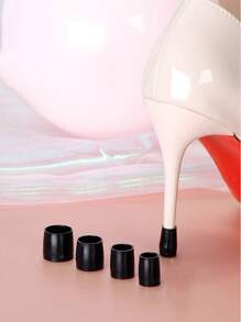 2 paires de protecteurs de talons hauts en silicone - anti-dérapant, réduction du bruit, design fin, noir + transparent