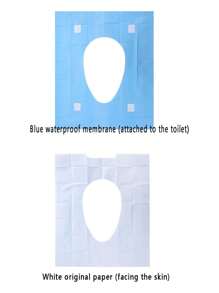 50 pièces Housses de siège de toilette jetables, utilisation à l'hôtel et en voyage, imperméables, coussins de siège de toilette à la maison, propres et hygiéniques