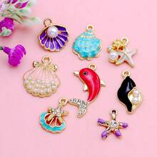 8pcs Mix Gold Color Shell Starfish Charm For Jewelry Making Necklace Earrings Bracelet Accessories DIY - Mix Starfish Shell - View 8