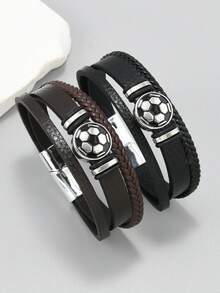 1pc Simple Punk Rock Style Tree Of Life Leather Bracelet For Men - Bracelet - View 10