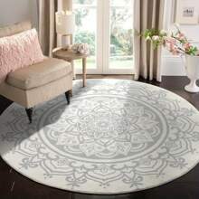 1pc Round Area Rug Bohemian Mandala Pattern Area Mat - Ultra Soft, Comfortable For Bedroom, Living Room, Study, Entryway, Children's Game Room, Office, Dining Room, Room Decor, Nursery As Floor Mat, Cashmere-Like Circle Bedroom Rug, Washable & Non-Slip, Carpet For Living Room - Indoor All-Season Home Decor, Living Room Rug, Rugs For Bed Room, House Decor | Bedroom Decor