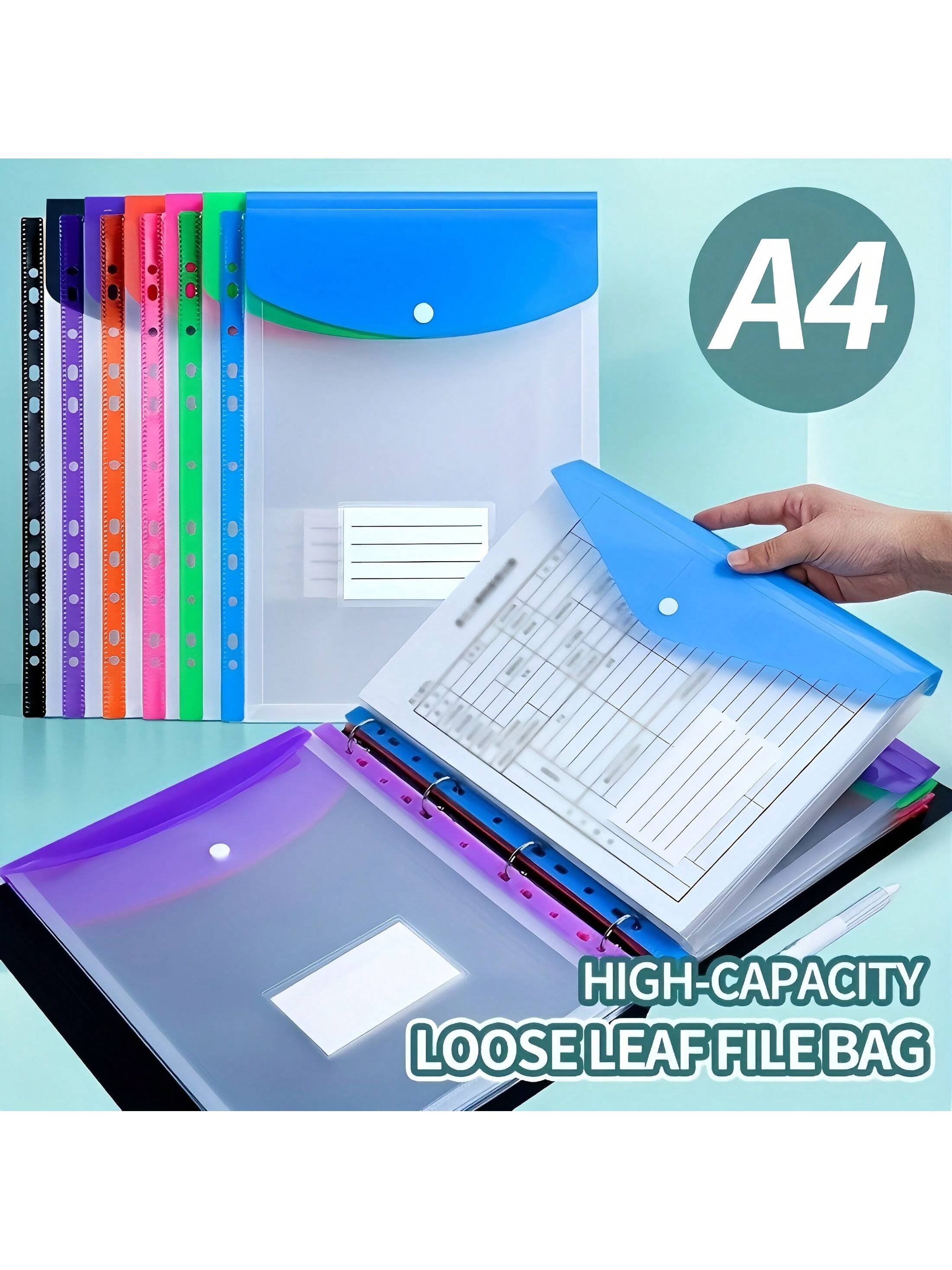 12 حبة حافظة مُلفَّفة بسعة كبيرة A4 من مادة PP الح...