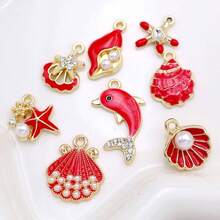 8pcs Mix Gold Color Shell Starfish Charm For Jewelry Making Necklace Earrings Bracelet Accessories DIY - Mix Starfish Shell - View 3