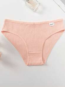 8 件装少女罗纹纯色条纹舒适基本款三角裤，秋冬款 - 灰色 - 查看 5