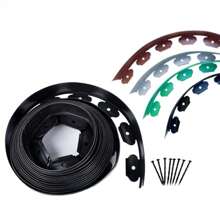 1 Packung 10m lang x 5cm breit Garteneinfassungs-Set mit 30 Stück Nägeln, modisches Outdoor-Design, L-förmiges Zurückhalteband, Rasenisolierband, verstärkt, für Rasen, Landschaftsgestaltung, Blumenbeete, Isolationsbänder, dekorative Einfassung