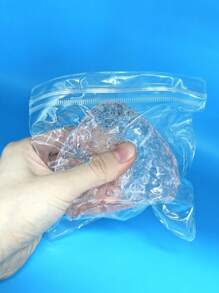 Juguete suave con forma de fresa grande y brillante, de material tipo silicona con aroma, hecho a mano para aliviar el estrés, de color rosa transparente con Top crema.