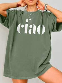 The New Spring And Summer Women's Printed Pattern Daily Casual Round-Neck Grass Green Short-Sleeved T-Shirt Is Fashionable And Elegant, With A Touch Of Vacation Charm. It Is Your Daily Necessity And Holiday Top