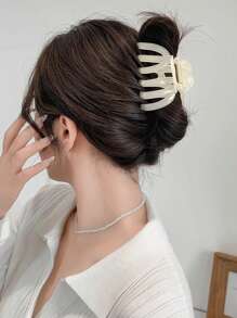 3 Peças/1 Peça 9,5cm Presilhas de Cabelo de Plástico Geométricas Pretas, Brancas e Cáqui, Multifuncionais, Elegantes, Minimalistas, Presilhas de Cabelo de Cor Sólida Adequadas para Uso Diário, Casual, Festa, Deslocamento, Férias, Penteado, Lavagem do Rosto, Maquiagem, Combinação de Roupa de Verão, Acessórios de Beleza Clipe de Cabelo Casual