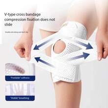 1 件男女通用运动护膝，加压弹性护膝，透气合成橡胶，适用于跑步和户外活动，可手洗 - 黑色/白色健身房配件护膝运动护膝健身房护膝 - 黑與白 - 查看 3