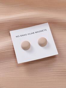 2pcs Round Casual Magnetic Scarf Clips, Durable And Versatile, Fashionable And Elegant - Beige - View 3