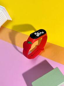 4 piezas Reloj electrónico infantil con combinación de frutas, moda personalizada, regalo para amigos, reloj deportivo con pantalla digital para estudiantes