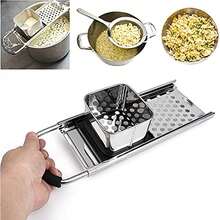 Easy-To-Use Stainless Steel Spaetzle Maker With Pusher -, Heat-Resistant Noodle & Dumpling Tool With Comfort Grip Handle, Silvery, Rubber Grip - Stainless Steel - View 4