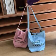 Women Shoulder Bags - 灰色粉字母 - 查看 5