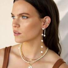 Pearl Earrings For Women 14k Gold Pearl Drop Earrings Boho Summer Earrings Bridal Gifts 5mm White Pearl Dangle Bride Wedding Guest Earrings As Statement Prom Birthday Pearl Jewelry