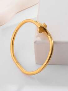Set de 5 piezas de brazaletes de joyería con adorno de trébol dorado de moda casual, adecuado como regalo para mamá, amigos, familia, esposa, novia, compañeros de clase para festividades