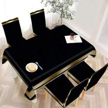 Set de 1/4/5/6/7 fundas de silla con estilo europeo y americano moderno impresas, adecuadas para decoración diaria en interiores del hogar, restaurantes y hoteles. Manteles adecuados para mesas cuadradas, fundas de silla elásticas que se pueden lavar.