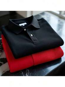 BLACK AND ROYAL Combo KIT 2 Men's Premium Slim Technological Polo Shirt - ĐEN ĐỎ - Xem 5