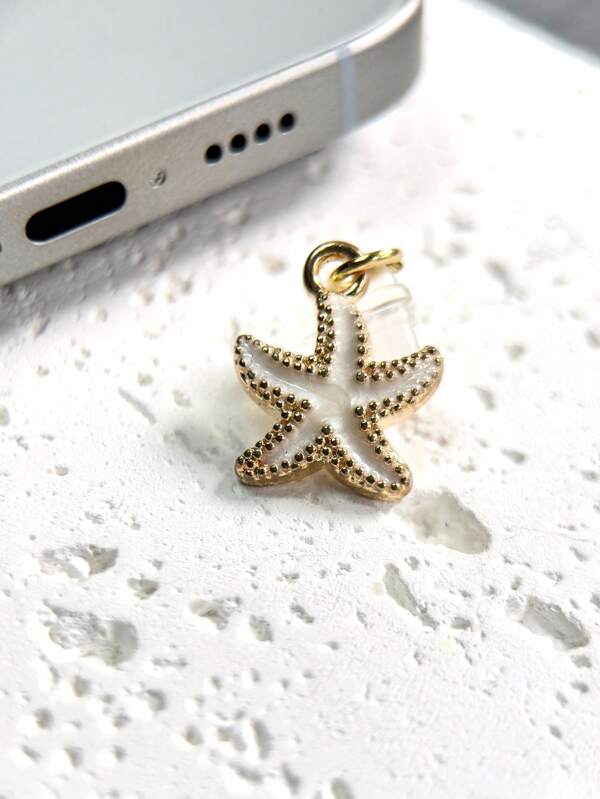 1 peça de plugue decorativo em forma de estrela do mar compatível com porta de carregamento do , porta de carregamento tipo C, plugue de porta de dados, compatível com fones de ouvido Mi Oppo Vivo 5-16