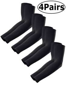 Maniche da braccio compressive con protezione UV per uomo, maniche sportive rinfrescanti per calcio, golf, pallavolo, protezione solare, maniche compressive rinfrescanti, copri braccia, guanti bianchi
