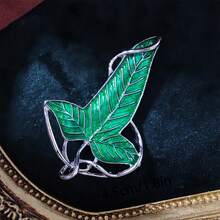 1 件时尚叶形吊坠项链和胸针二合一装饰珠宝配饰 - 彩色 - 查看 7