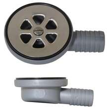 Scandvik 10307 Low Profile Elbow Shower/Cockpit Drain, 1" Outlet, Gray - White - View 1