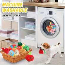 12 件什锦吱吱叫狗狗玩具，适合小型犬和中型犬，可爱互动毛绒小狗咀嚼玩具带声音，多种设计适合出牙小狗 - 彩色 - 查看 7