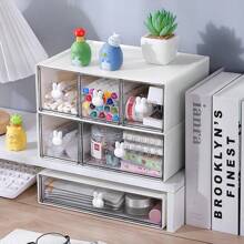 Desktop Cosmetics Storage Rack, Makeup Organiser,Drawer Organiser,Rabbit Stationery Storage Box, Desktop Drawer Storage Box, Stackable Drawer Storage Box, Rabbit-Style Drawer Storage Box, Multifunctional Organizer For Office And Dresser, Suitable For Space-Saving Design Of Family Dormitory Desk At The Entrance Of Hair Accessories, Stationery And Jewelry Bedroom Living Room.